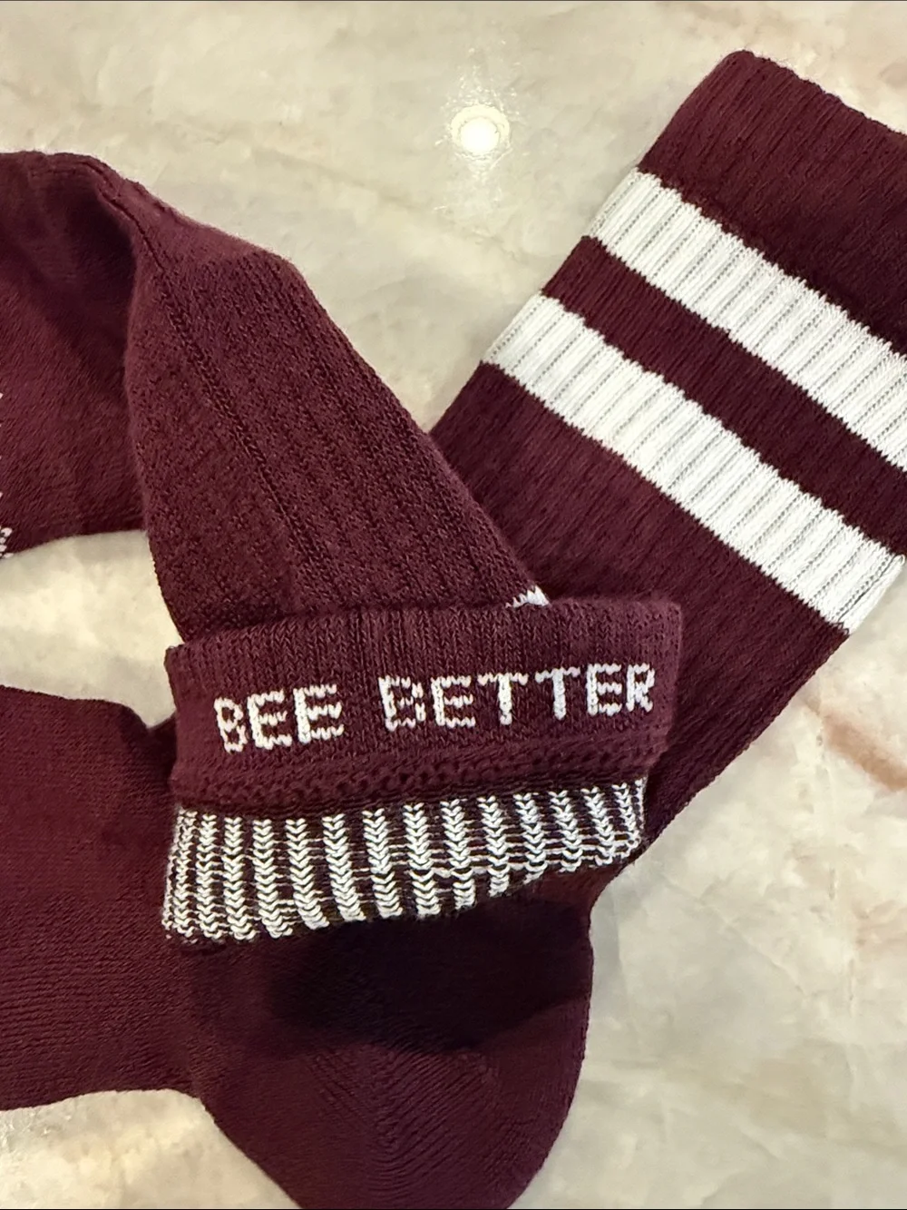 Bombas Maroon Crew Socks  New